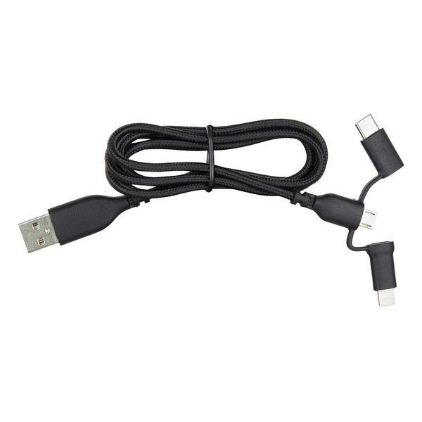 USB Cable to USB-C and Lightning Ewent EW1376 (1 m) Black - Image 3